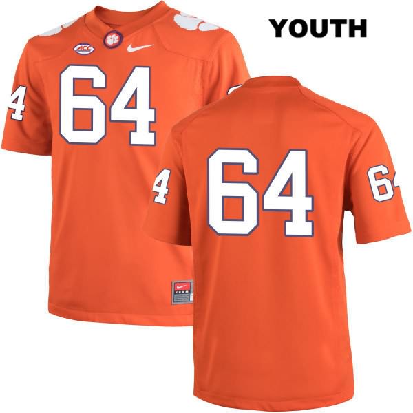 Youth Clemson Tigers #64 Pat Godfrey Stitched Orange Authentic Nike No Name NCAA College Football Jersey FED0446NZ